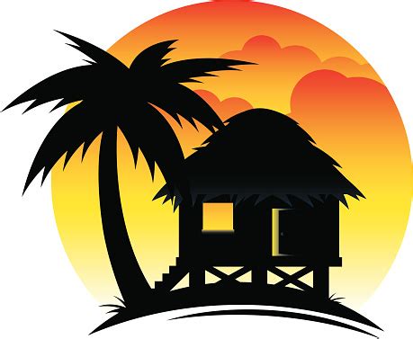 Beach Hut Clip Art, Vector Images & Illustrations - iStock