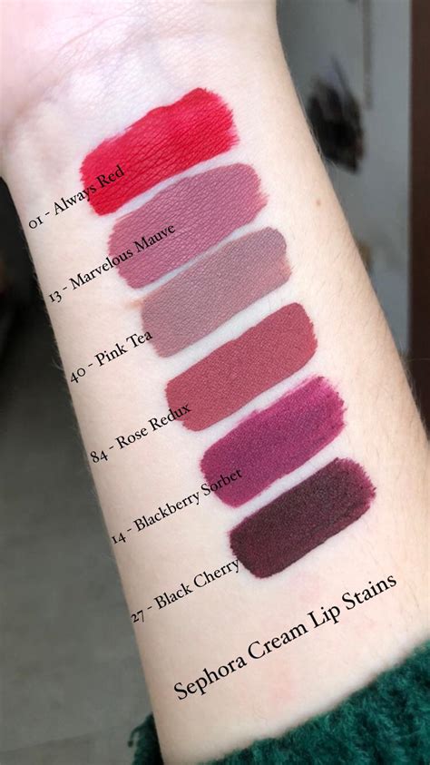 Sephora Cream Lip Stains : r/swatchitforme