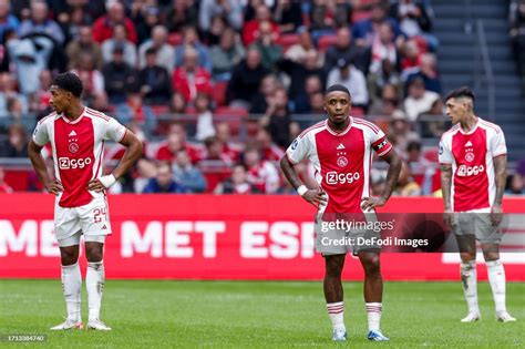 Silvano Vos of AFC Ajax, Steven Bergwijn of AFC Ajax look dejected ...