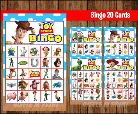 Toy Story Bingo Game 20 Cards Instant Download, Printable Toy Story ...