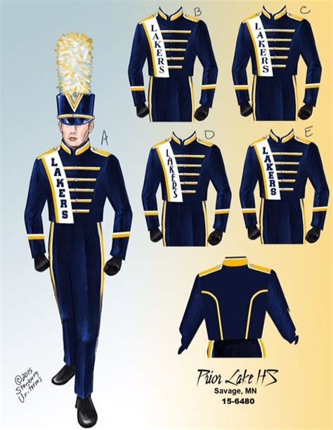 the uniform is blue with gold trims