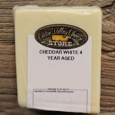 4 Year Aged White Cheddar - Cedar Valley Cheese Store