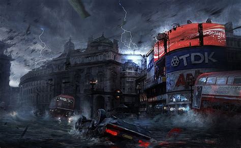 HIT BY DISASTER~PICCADILLY CIRCUS, disaster, tdk, buildings, vehicles, circus, HD wallpaper | Peakpx