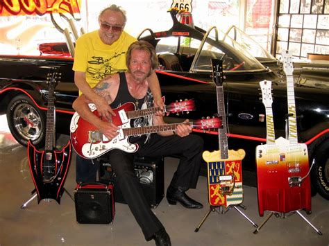 Larry Collins & George Barris with some of the iconic guitars Larry played, in George Barris's ...