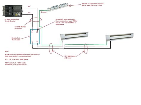 Wiring 240v Baseboard Heater And Thermostat