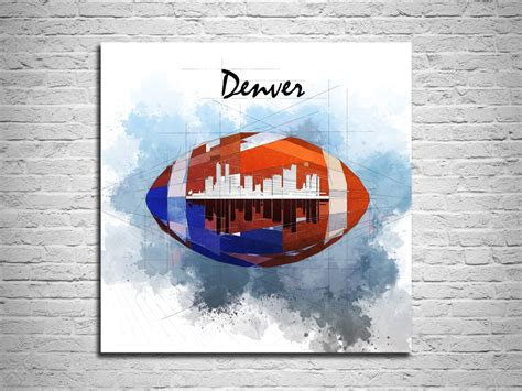 Abstract Denver Skyline Broncos Football Art Sports Illustration, Sport ...