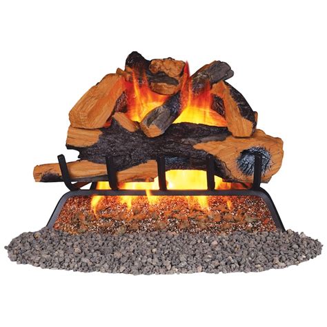 Remington 24-in 55000-BTU Pan-Burner Vented Gas Fireplace Logs in the Gas Fireplace Logs ...