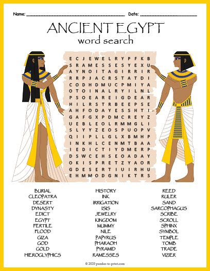 ANCIENT EGYPT CIVILIZATION Word Search Puzzle Worksheet Activity | Made By Teachers