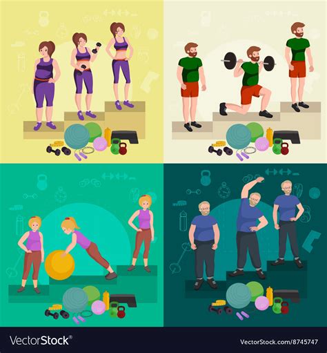 Before and after weight loss peoples concept Vector Image