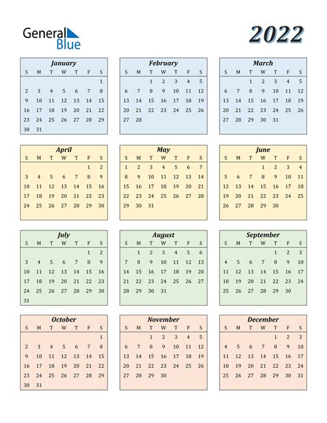 2022 Calendar (PDF, Word, Excel)