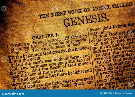 Old Antique Holy Bible Book Genesis Chapter Text Stock Photo - Image of testament, bible: 24467004