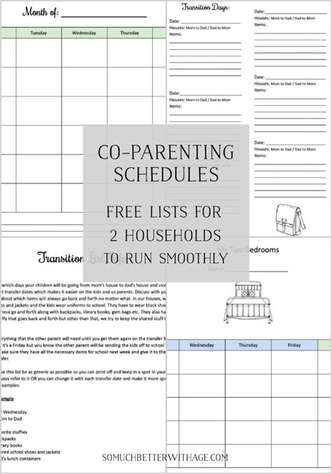 Co Parenting Schedule Template