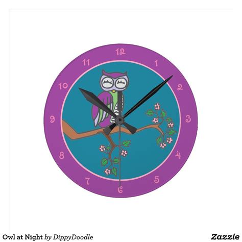 Owl at Night Round Clock | Clock, Clock wall decor, Wall clock