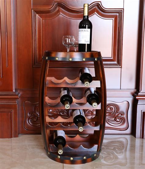 Amazon.com: Vintiquewise Wooden Barrel Shaped 14 Bottle Wine Rack: Home & Kitchen