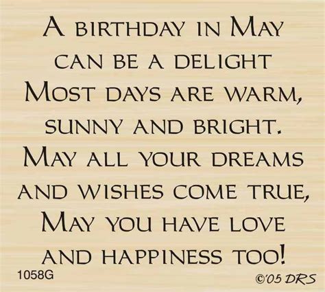 May Birthday Greeting | Birthday verses, Verses for cards, Card sayings