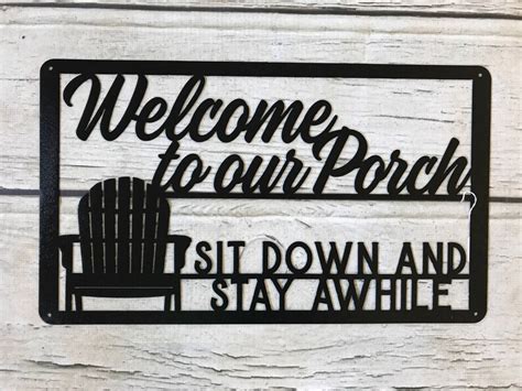 Welcome To Our Porch Custom Metal Sign | Etsy