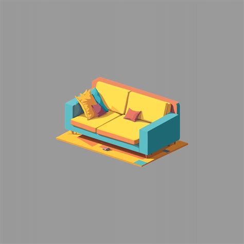 Premium Vector | Modern sofa vector isometric view