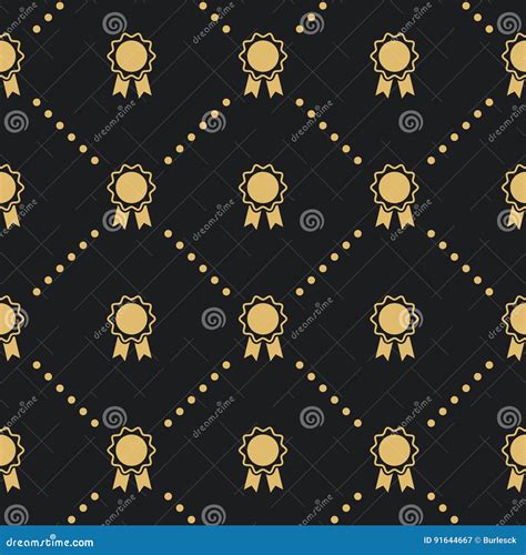 Award Badge Seamless Pattern Stock Vector - Illustration of element, outline: 91644667