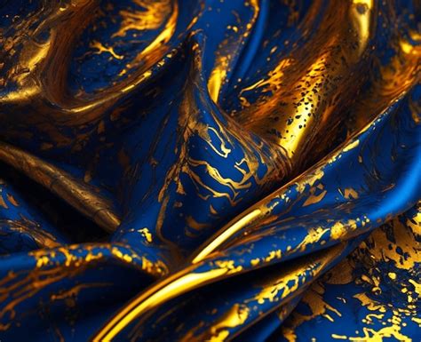 Premium AI Image | luxury A close up of a blue and gold fabric