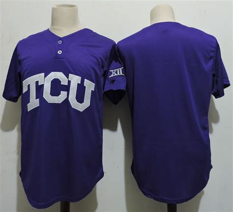 2020 Mens NCAA TCU Horned Frogs COLLEGE Baseball Jersey Stitched Purple TCU Horned Frogs Jersey ...