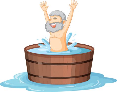 Happy Archimedes in bath cartoon 5157136 Vector Art at Vecteezy