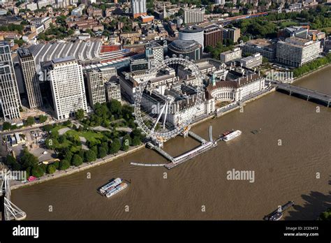 Aerial view of London featuring The London Eye Stock Photo - Alamy