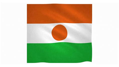 Flag of Niger waving on white background Motion Background 00:10 SBV ...