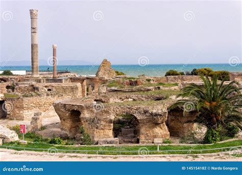 Baths of Antoninus View in Carthage, Tunisia Stock Photo - Image of ...