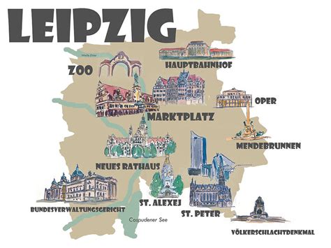 Leipzig map » Voyage - Carte - Plan