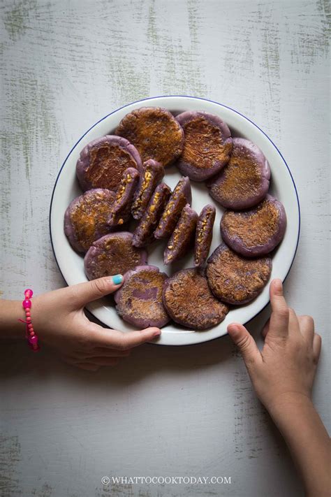 Okinawan Purple Sweet Potato Mochi Cakes with Peanut Fillings