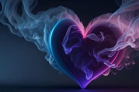 Premium AI Image | A heart rainbow smoke