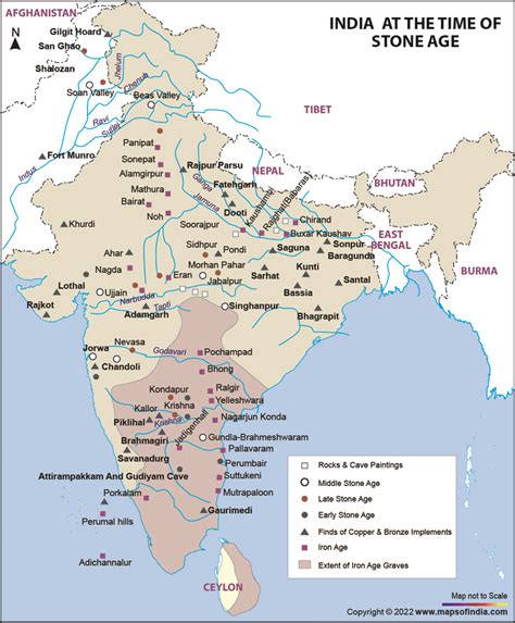 India Stone Age Map, Stone Age India