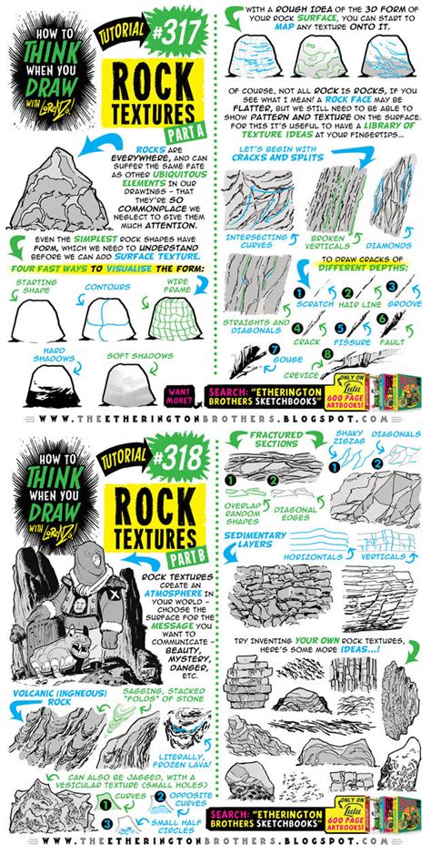 How to THINK when you draw ROCK TEXTURES tutorial! by ...