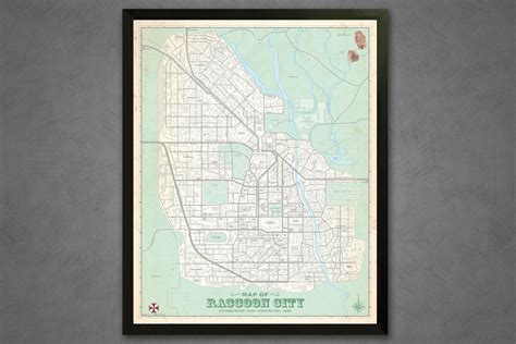 Raccoon City Vintage Plat Map 16x20 Poster | Etsy