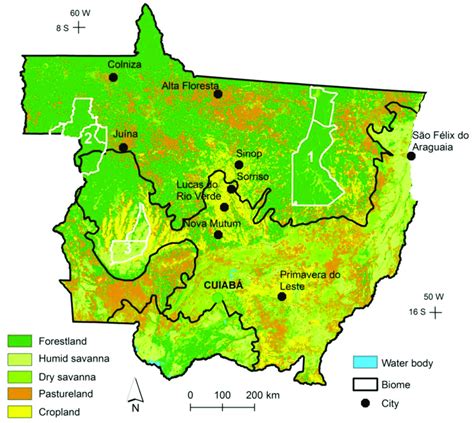 Land use and land cover map of Mato Grosso state derived from the... | Download Scientific Diagram