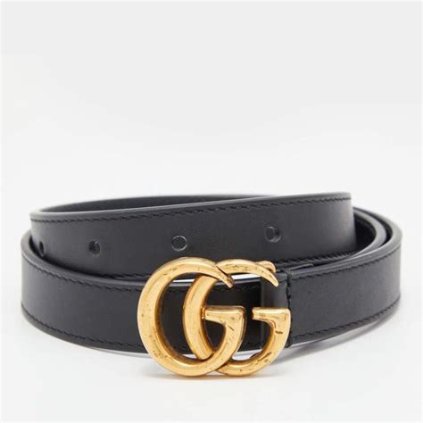 Gucci Black Leather Double G Buckle Belt 65 CM Gucci | The Luxury Closet