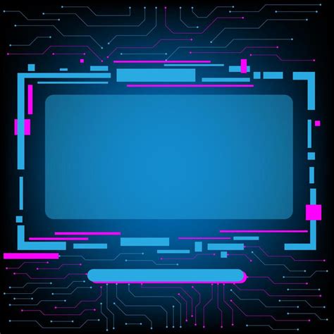 Rectangle border with Computer chip Electronic circuit board vector for ...