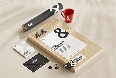 Dark stationery mockup - Mockups Design