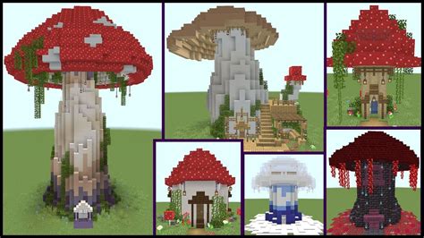 How to build MUSHROOM HOUSES in Minecraft - 7 designs + world download! | Дома minecraft, Биом