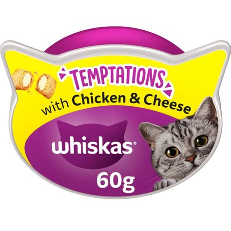 Whiskas Temptations Cat Treats with Chicken & Cheese 60g from Ocado