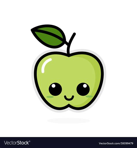 Sticker cute apple icon Royalty Free Vector Image