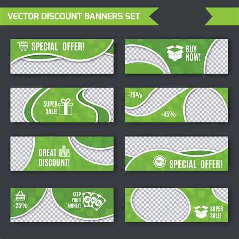 Discount banners green set 37737451 Vector Art at Vecteezy