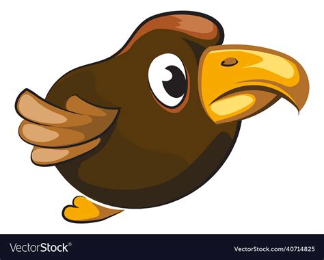 Crow flying cartoon character with big eyes Vector Image