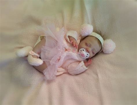 Sleeping reborn baby girl doll 'Bonnie' 19" (2 month size) full outfit, bottle & dummy | in ...