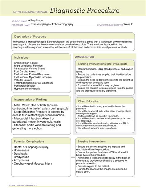 ATI Active Learning Template Diagnostic Procedure - ACTIVE LEARNING ...