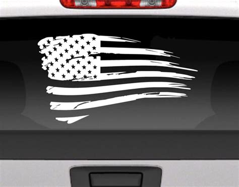 Distressed American flag vinyl window decal for cars trucks