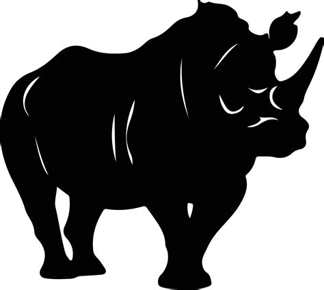 rhino black silhouette 38102283 Vector Art at Vecteezy