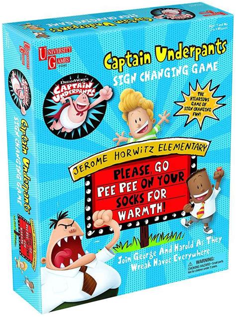 Captain Underpants Captain Underpants Sign Changing Board Game University Games - ToyWiz