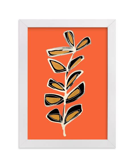 "Modern Stem No. 3 on Orange Spice" - Limited Edition Art Print by Deborah Velasquez in ...