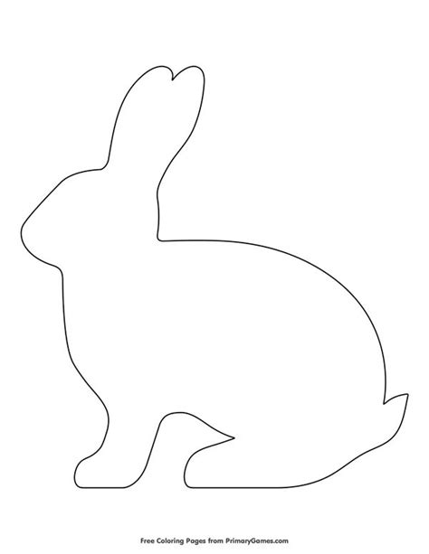 Simple Rabbit Outline Coloring Page • FREE Printable eBook | Easter ...